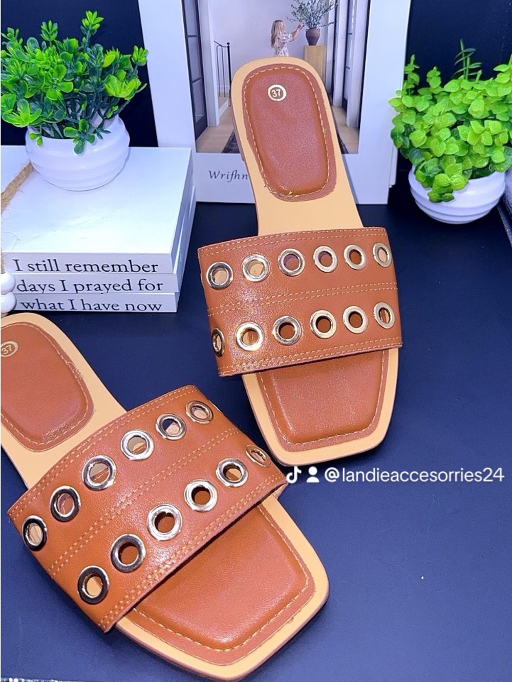 Stylish Brown Slide Sandals